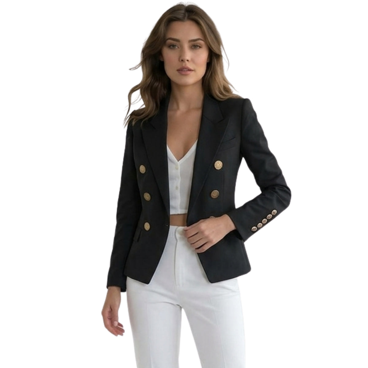 Blazer Dames Getailleerd Luxe Stof voor Professionele en Casual Gelegenheden
