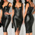 Zwarte bodycon leren jurk