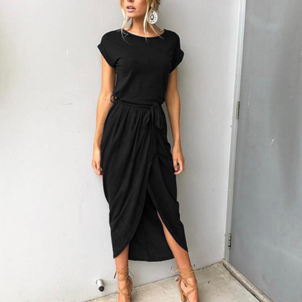 Maxi jurk met korte mouwen