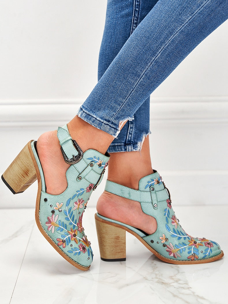 Laars sandalen met grote hak