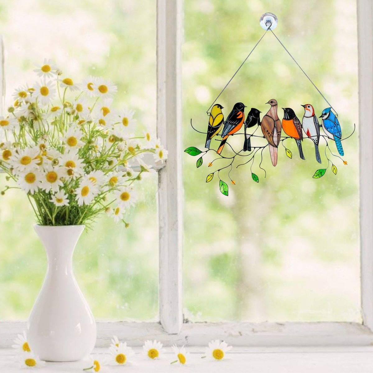 Gebrandschilderd glas vogel Suncatcher