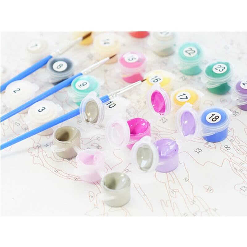 Groene boom verf op nummertjes kit