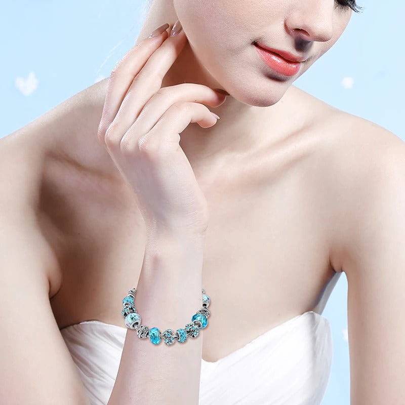 Blauwe Kristal Bedel Armband