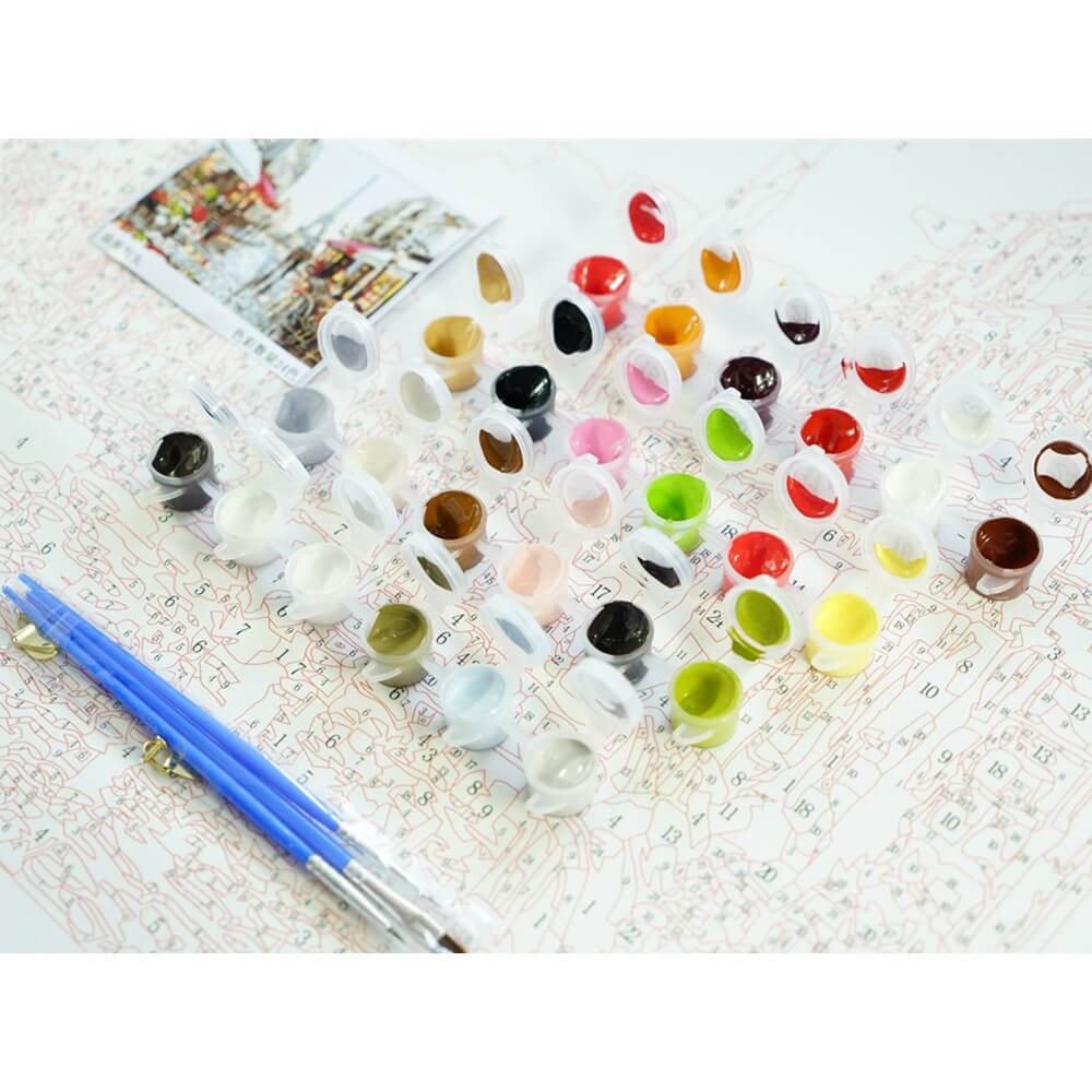 Groene boom verf op nummertjes kit