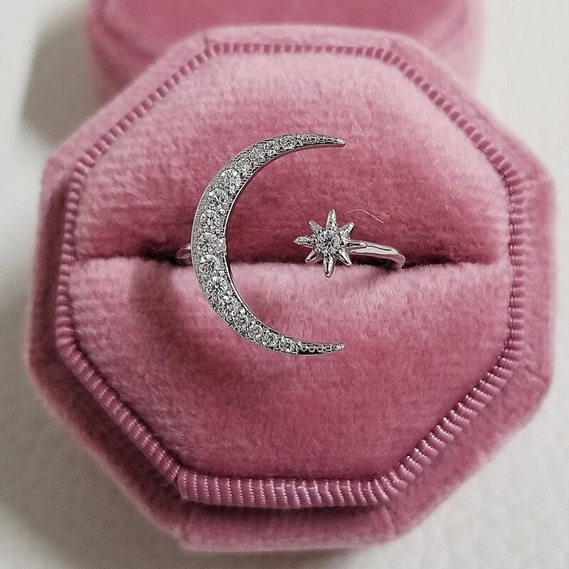 Halve maan ster ring