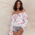 Bloemen Blouse met Ruches Mouwen