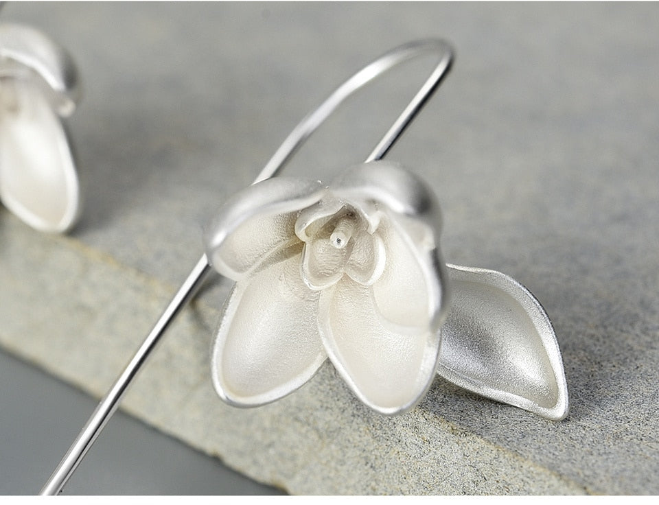 Magnolia Bloem Bengelen Oorbel