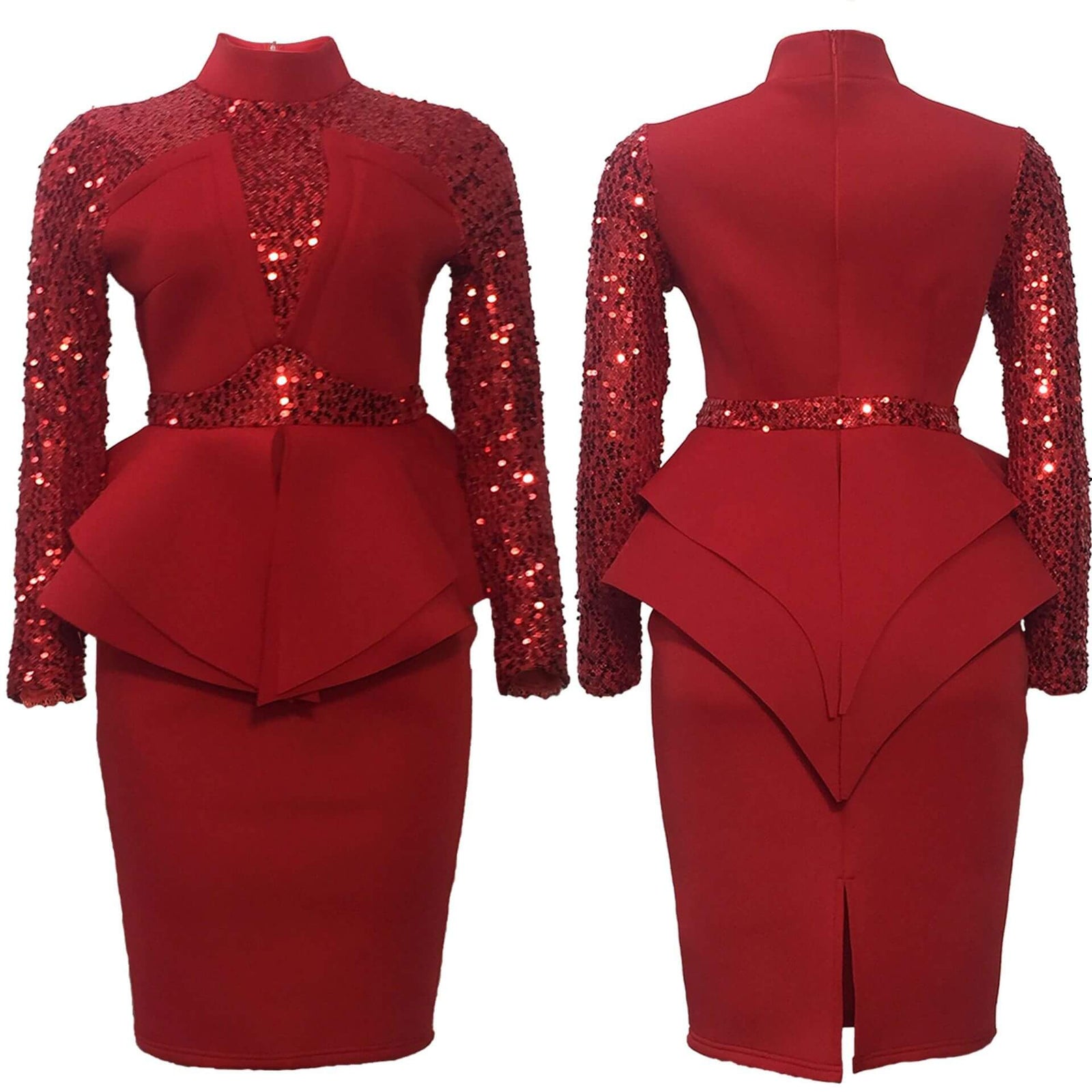 Midi Bodycon Jurk met Pailletten