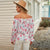 Bloemen Blouse met Ruches Mouwen