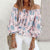 Bloemen Blouse met Ruches Mouwen