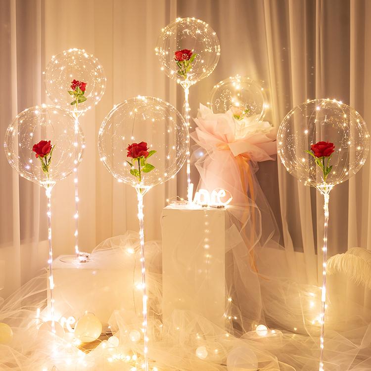 LED Lichtgevende Ballon Rozenboeket (Doe-het-zelf pakket)