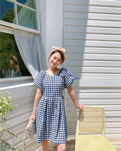 Vierkante Kraag Jurk Voor Vrouwen