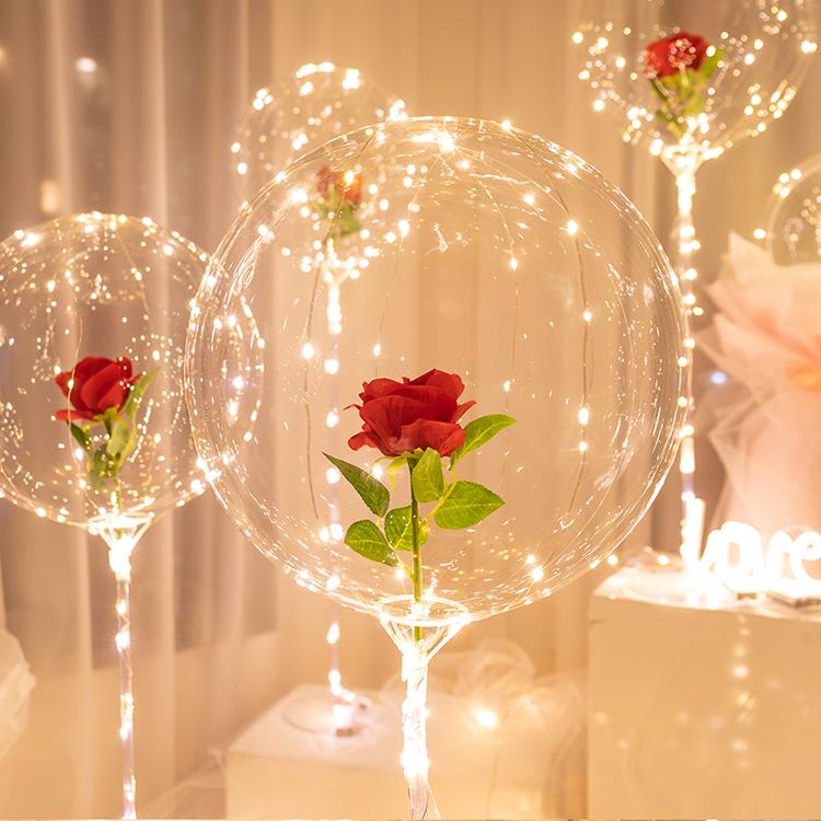 LED Lichtgevende Ballon Rozenboeket (Doe-het-zelf pakket)