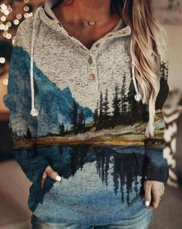 Natural Mountain Bedrukt Sweatshirt