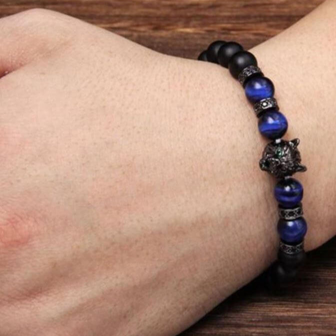 Wolf tijgeroog kralen armband