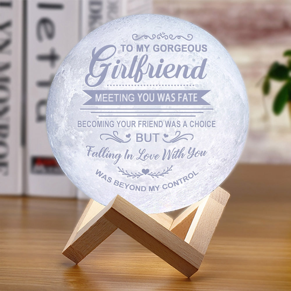3D maanlamp met tekst