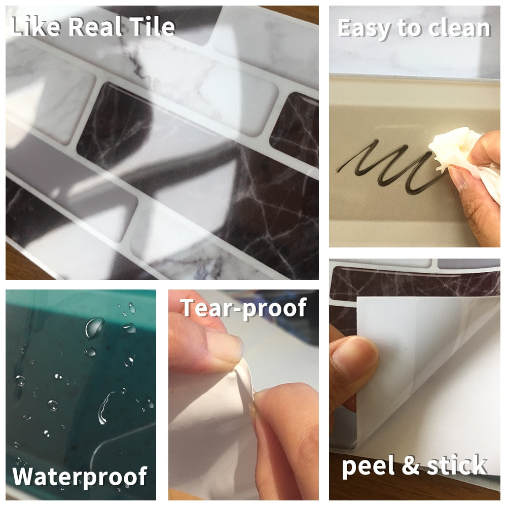 Waterdichte 3D Tegelstickers (9 stuks)