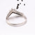 V vorm Sterling zilveren Ring