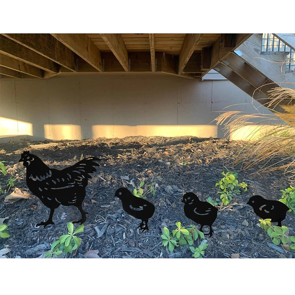 Kippenset - 4 Delige decoratieset voor binnen buiten!