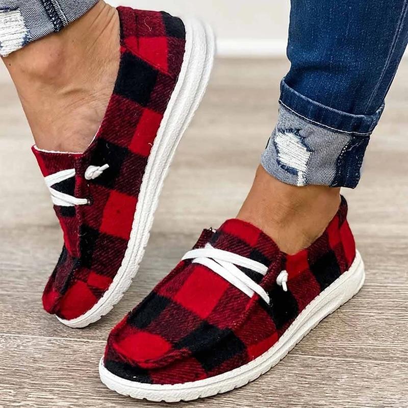 Dames Canvas Lace-Up Loafers