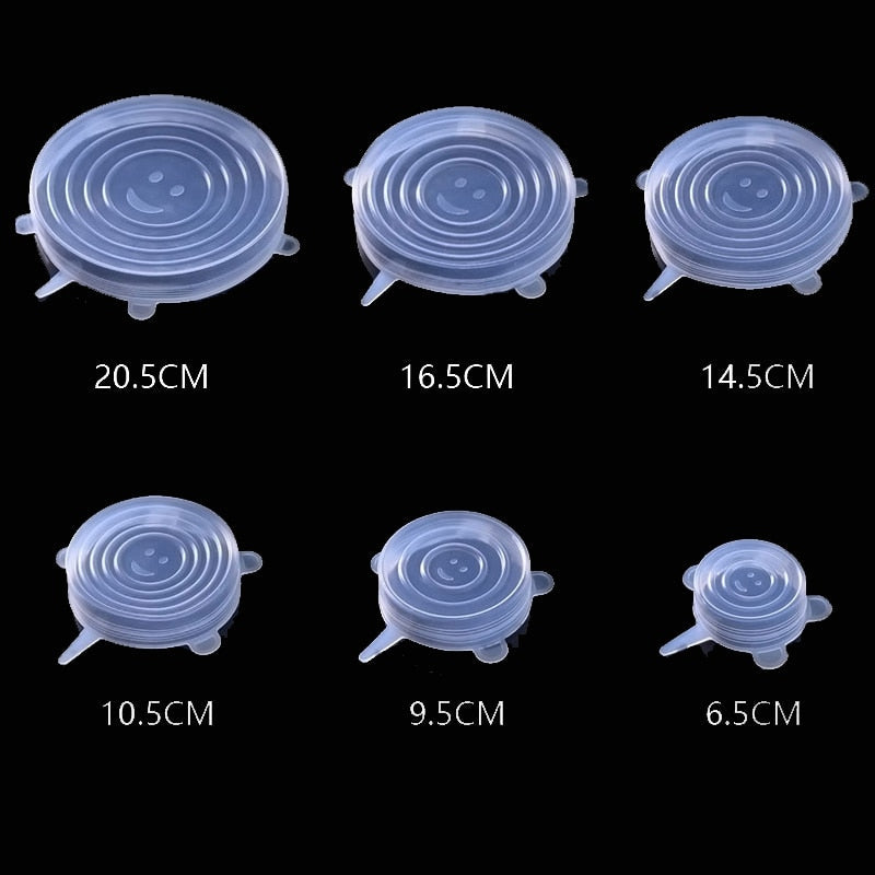 Silicone Stretch Deksels (6 stuks)