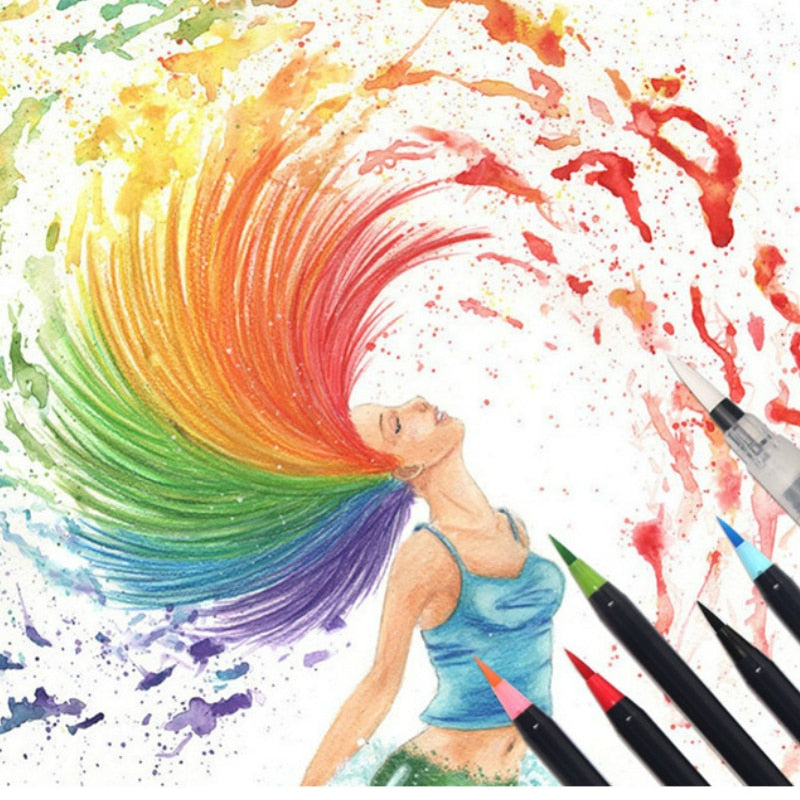 Waterverfpenseelpennen (20-delige set)