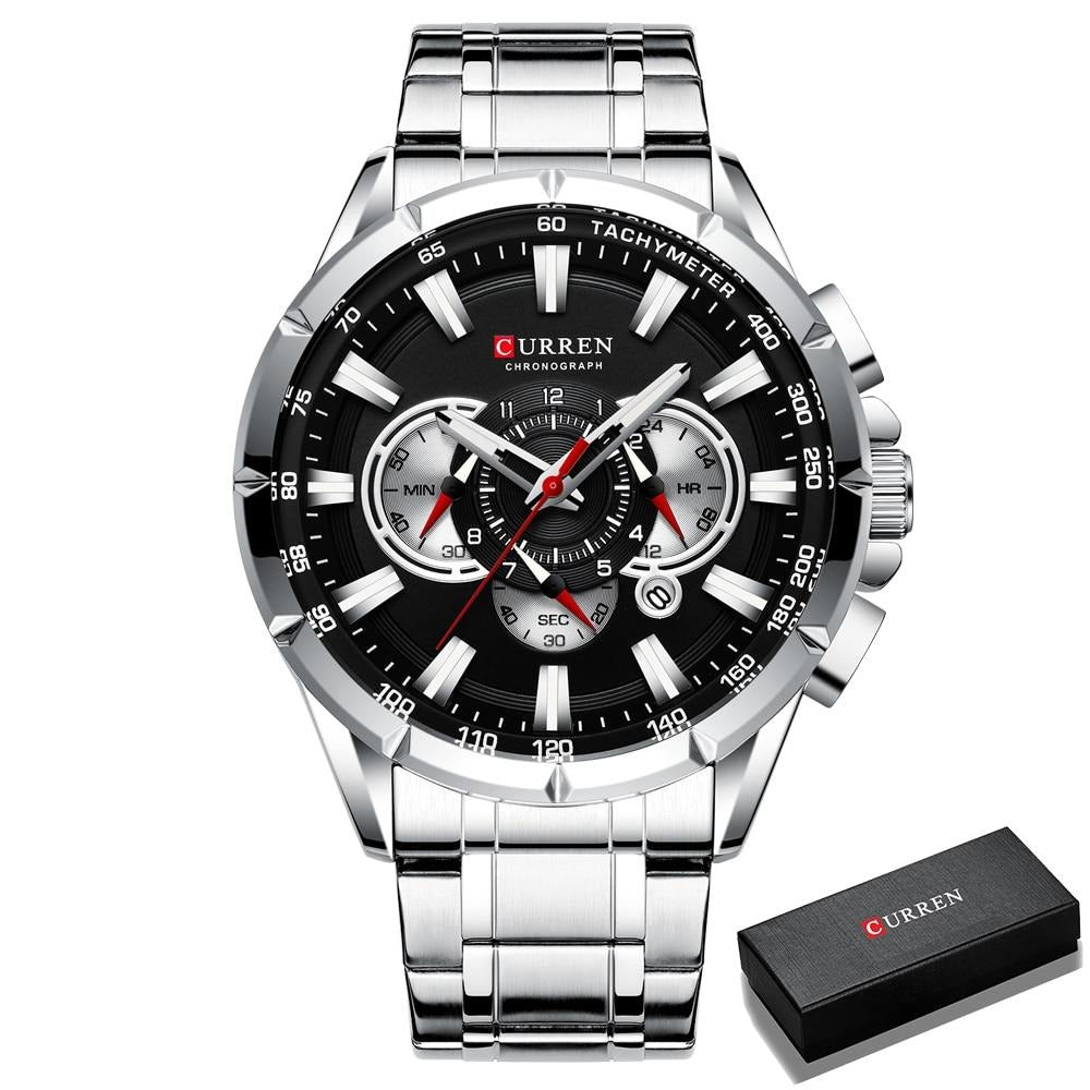 Curren 3 wijzerplaten Chronograaf Luxe Polshorloge