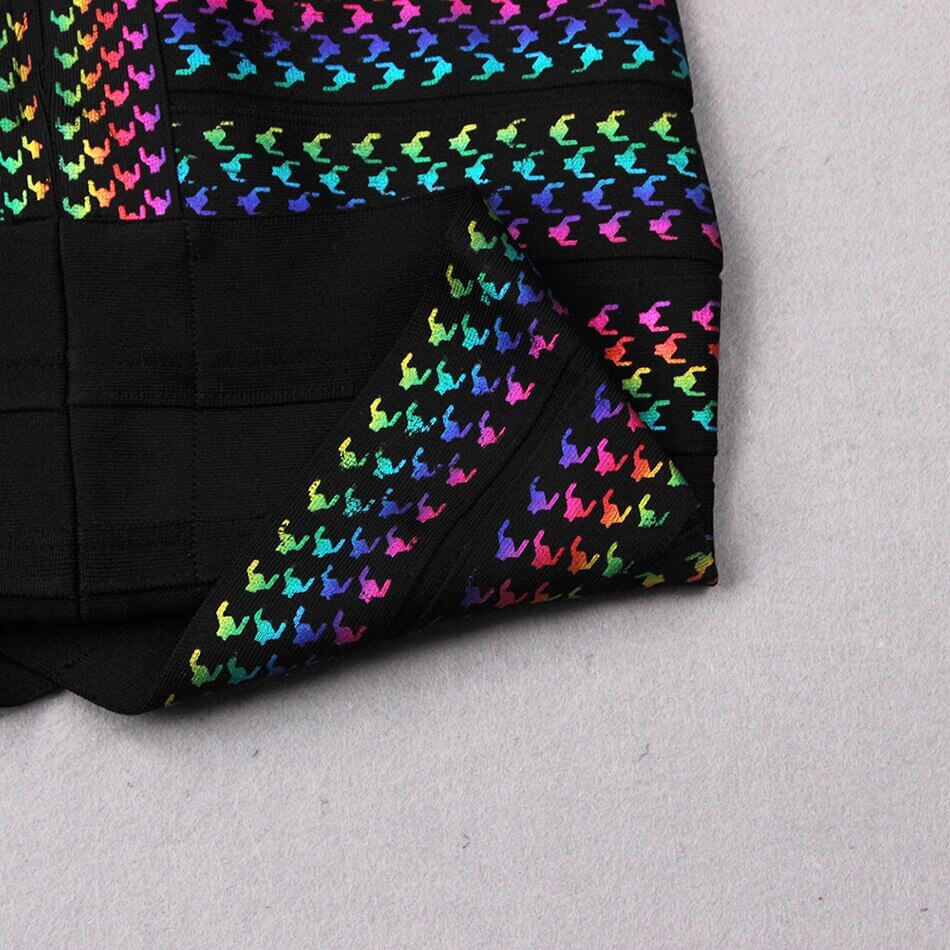 Vrouwen Multi Color Feestjurk