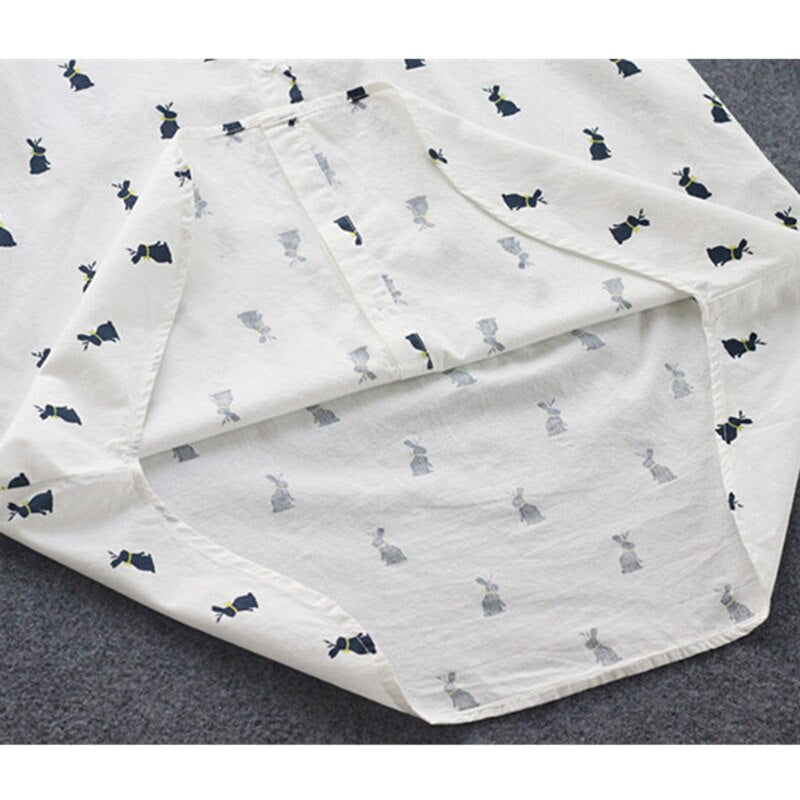 Bunny - De konijn-print overhemdjurk