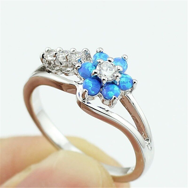 Bloem Opaal Kristal Ring