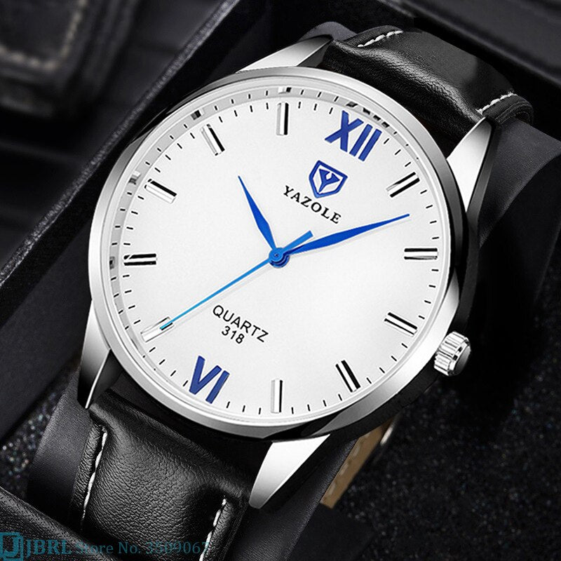 Heren Lederen Stijl Armband Polshorloge
