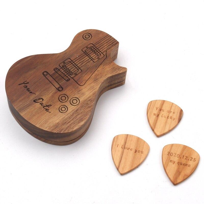 Gegraveerde houten gitaar Picks