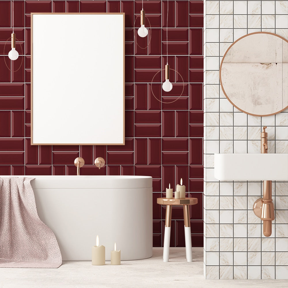 Waterdichte 3D Tegelstickers (9 stuks)