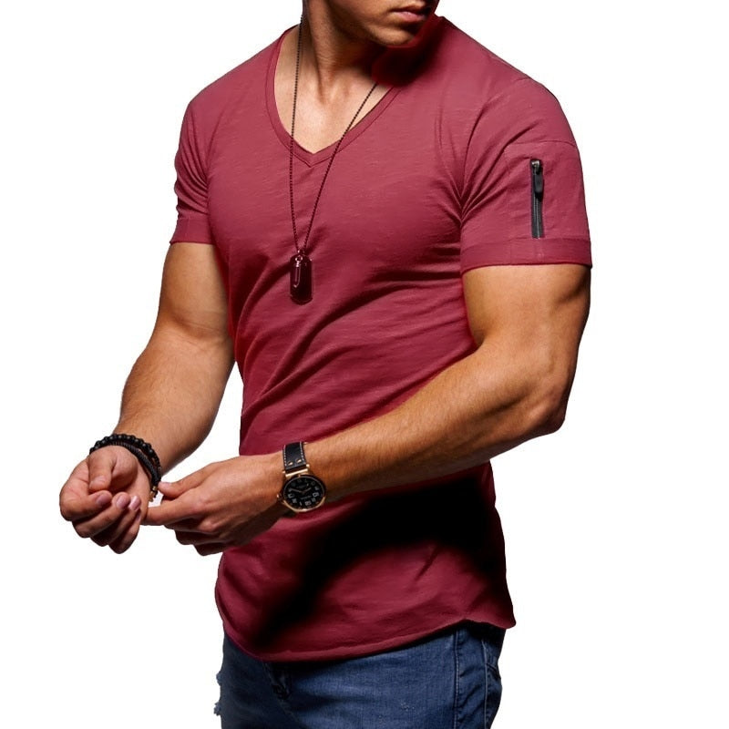 Mannen V-hals Muscle T-Shirts