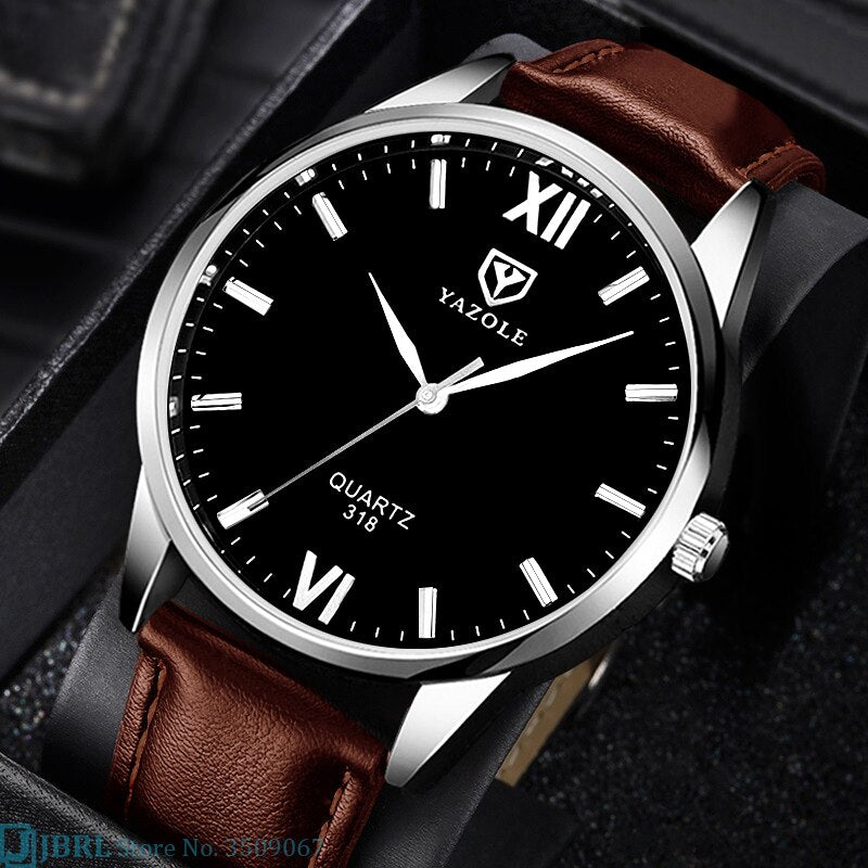 Heren Lederen Stijl Armband Polshorloge