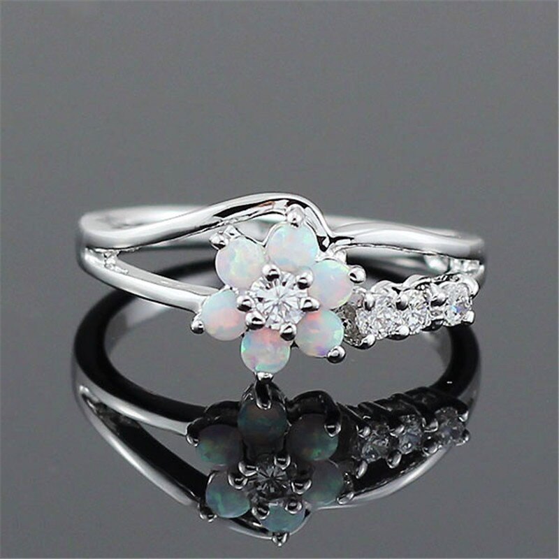 Bloem Opaal Kristal Ring