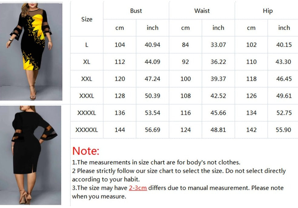 Plus Size Zonnebloem Print Vrijetijdskleding