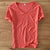 Mannen V-hals Linnen Katoenen Shirt