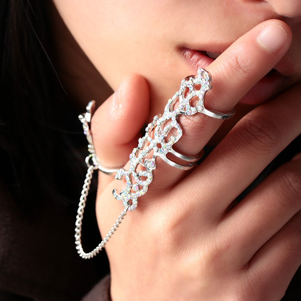 Meerdere Vinger Stack Knokkel Band Crystal Ring