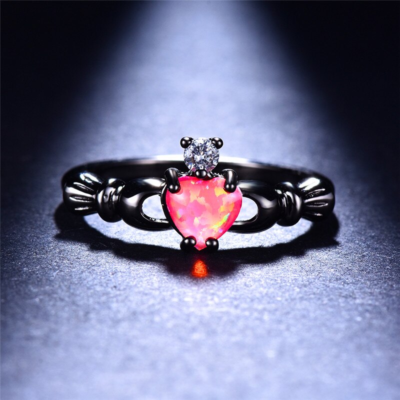 Fire Opaal Hart Ring