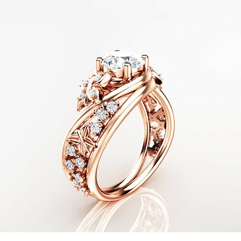 Holle Bergkristallen Vlinder Bloem Ring