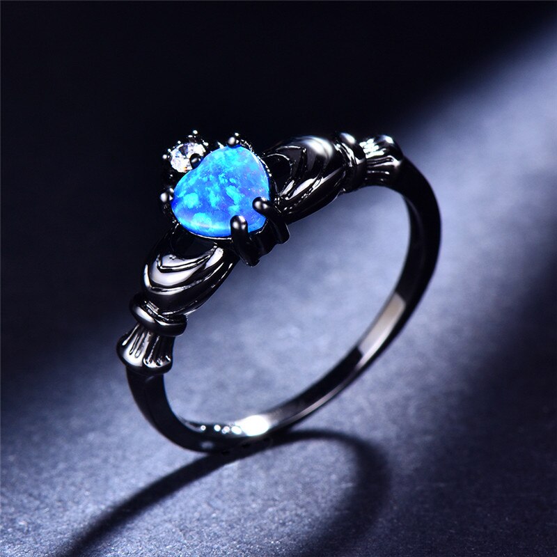 Fire Opaal Hart Ring