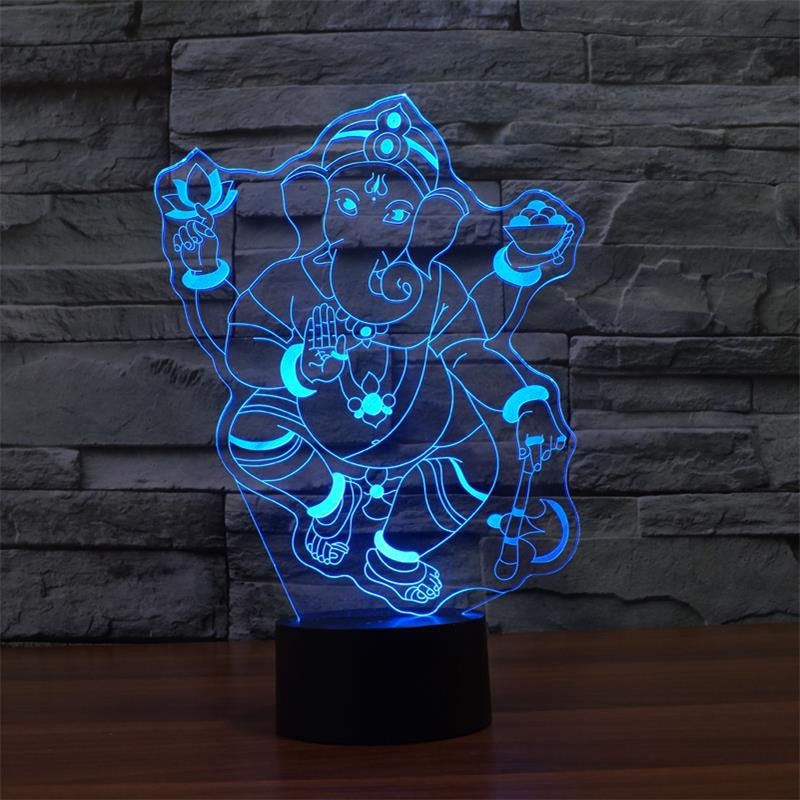 3D Ganesh RGB LED nachtlicht