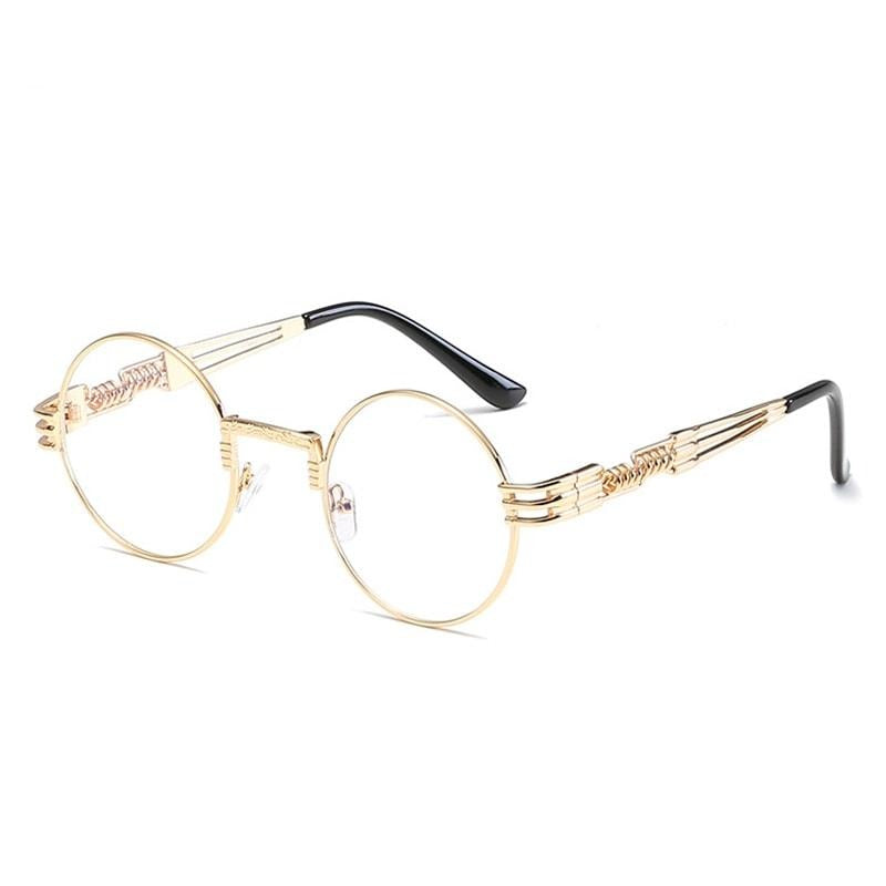 Steampunk Ronde Metalen Zonnebril