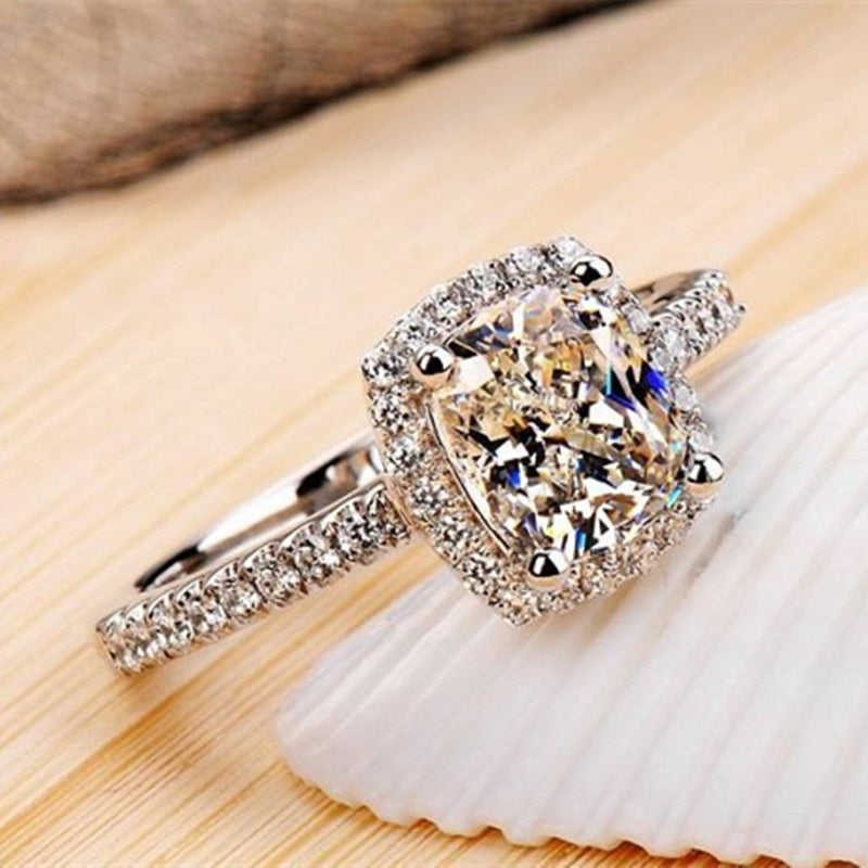 Midi Vierkante Belofte Ring