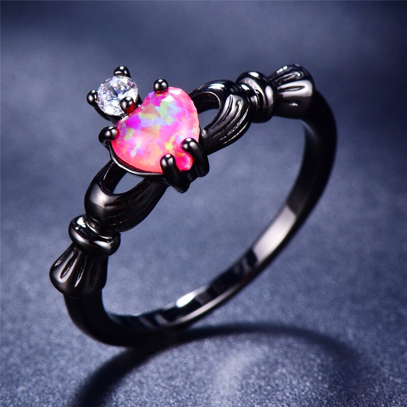 Fire Opaal Hart Ring