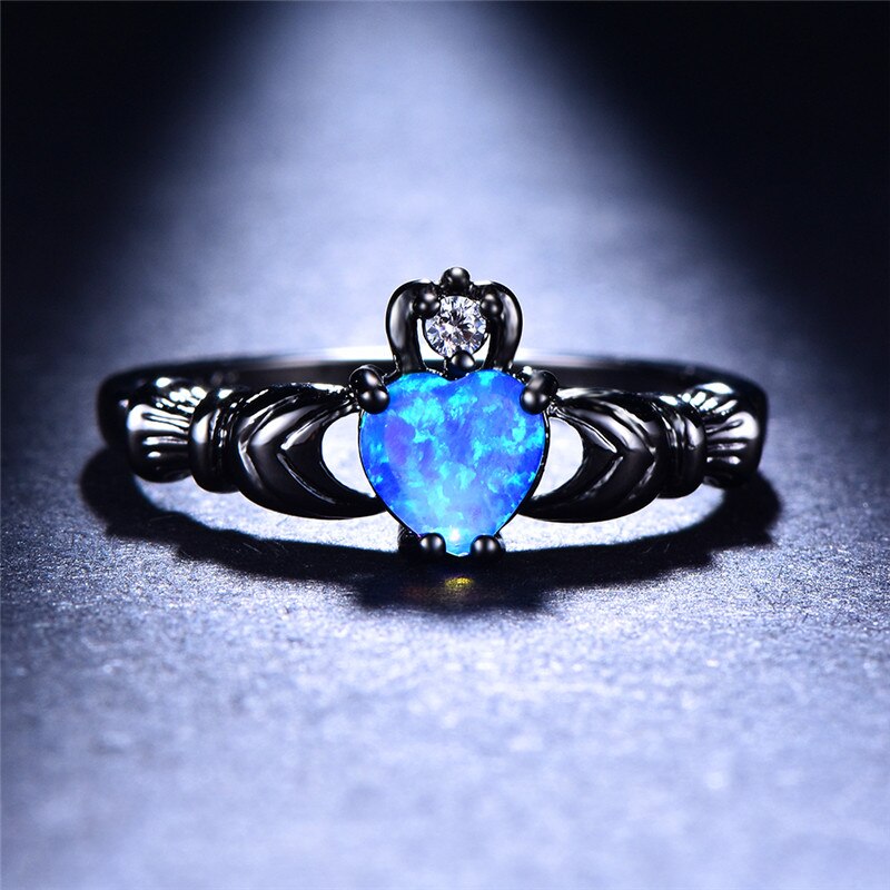 Fire Opaal Hart Ring