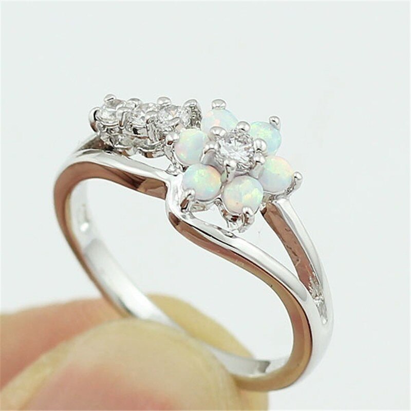 Bloem Opaal Kristal Ring