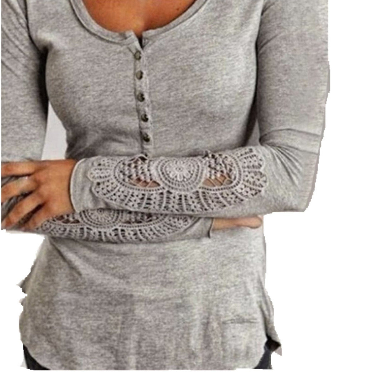 Kanten Shirt Lange Mouw