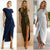 Korte Mouw Ronde Hals Maxi Jurk